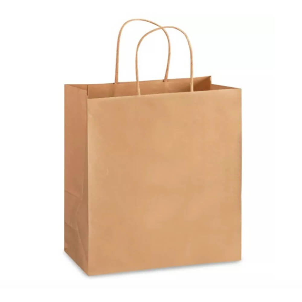 28 x 15 x 28 cm Brown Paper Bags With Twisted Handles - Bite - 100 Pack image 0