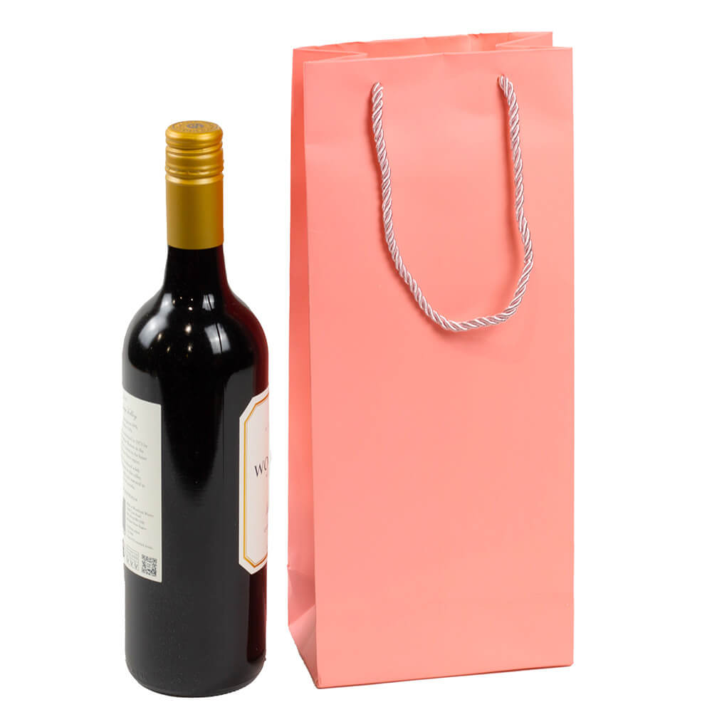Pink Wine Gift Bags With Rope Handles image 1