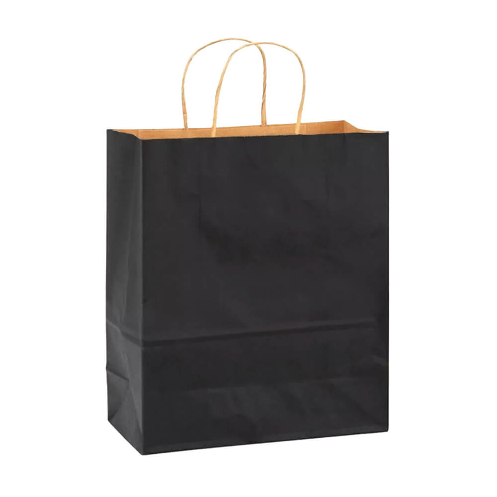28 x 15 x 28 cm Large Black Paper Bags With Twisted Handles image 0