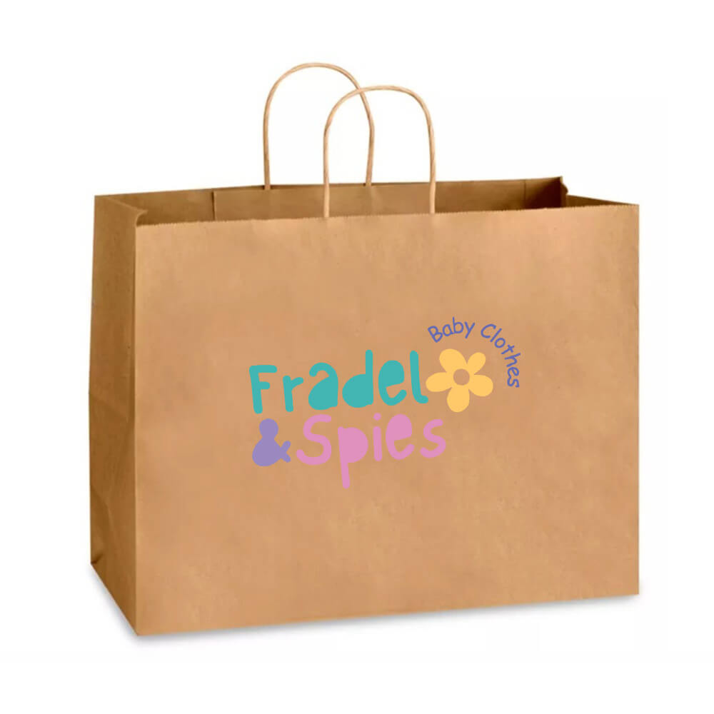 Custom Print 41 x 15 x 31 cm Brown Paper Shopping Bags With Twisted Handles - Chi Chi image 0