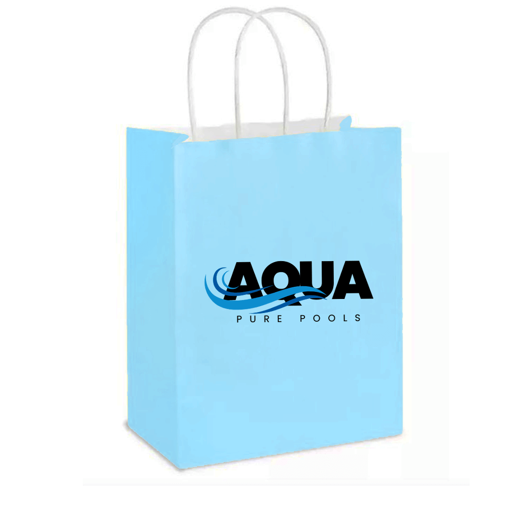 Custom Print Blue Paper Bags With Twisted Handles image 0