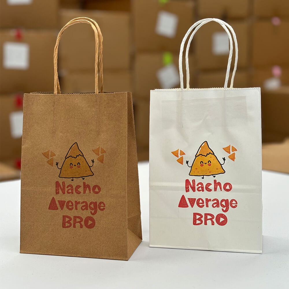 Custom Print 14 x 8 x 20 cm Small White Paper Bags With Twisted Handles - Ruby image 5