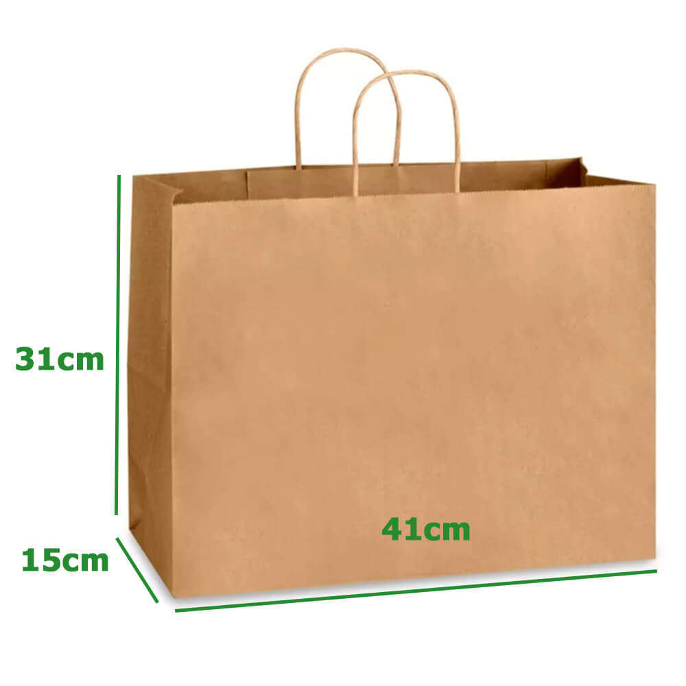 Custom Print 41 x 15 x 31 cm Brown Paper Shopping Bags With Twisted Handles - Chi Chi image 4