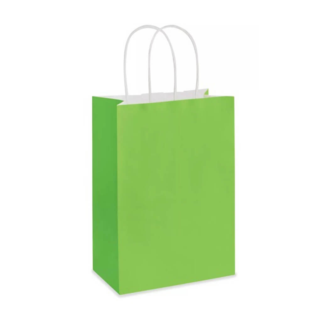 15 x 8 x 21 cm Deluxe Green Paper Bags With Twisted Handles image 0