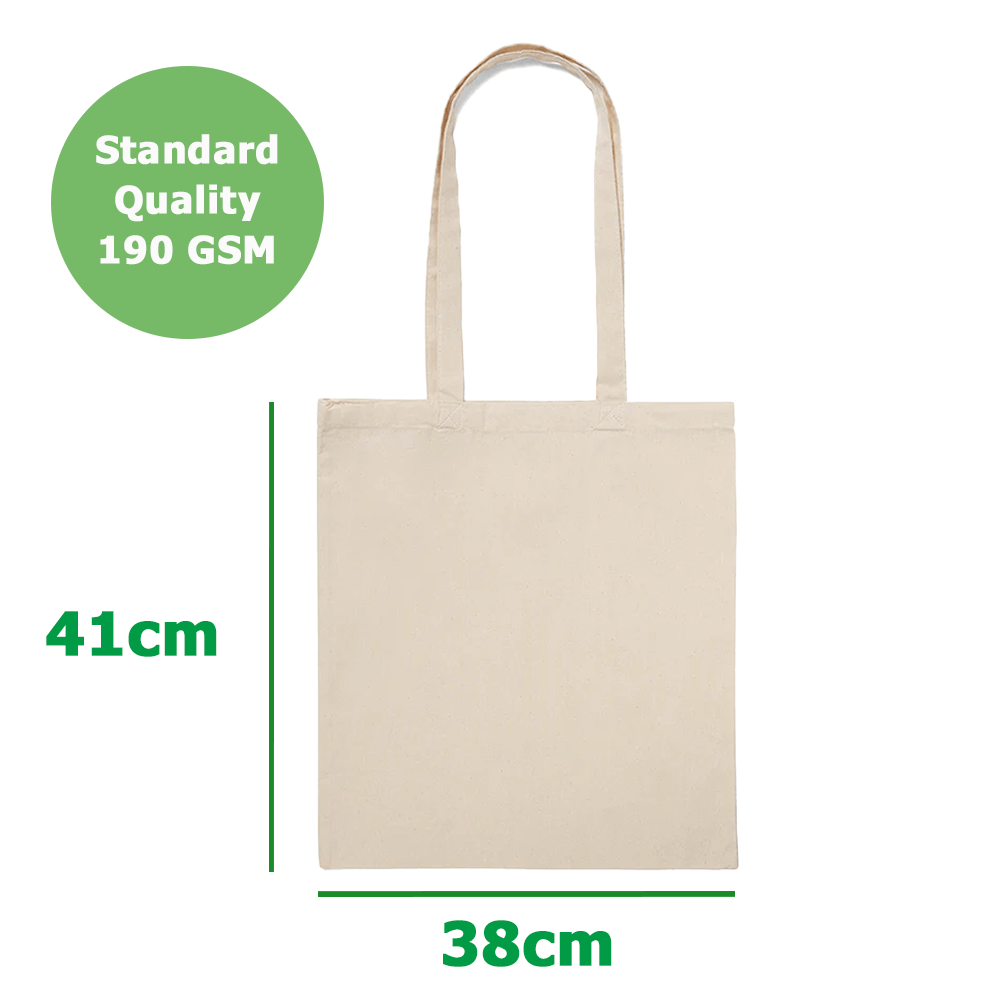 Custom Printed Economical Calico Tote Bags - 5oz - 38 x 41 cm - 100% Natural Cotton image 3