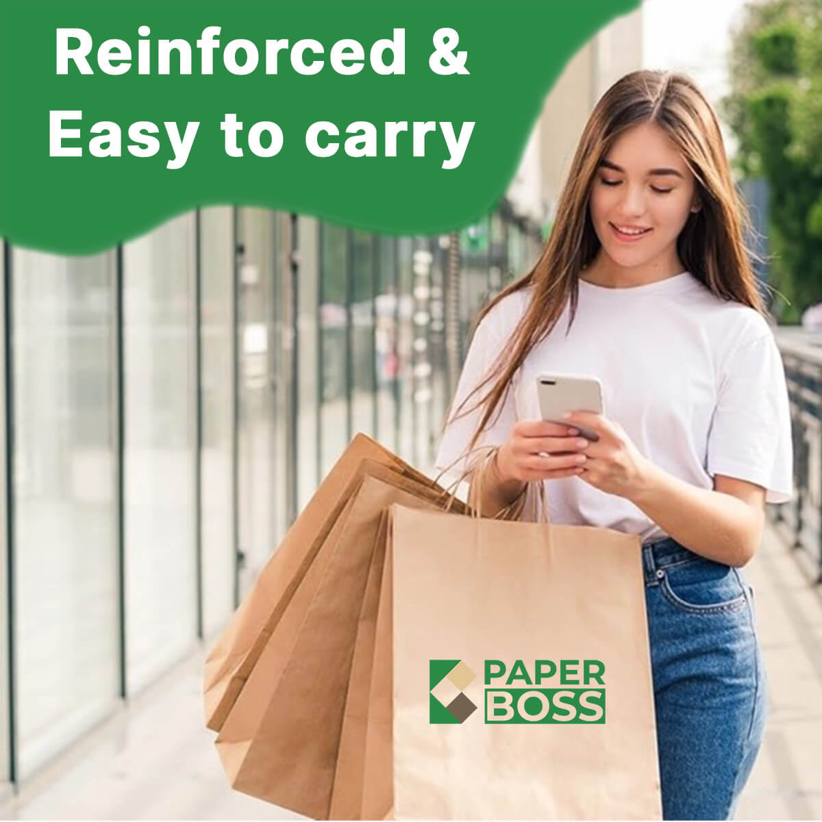 33 x 18 x 33 cm Medium Brown Takeaway Paper Bags With Twisted Handles - Star - 100 Pack image 3