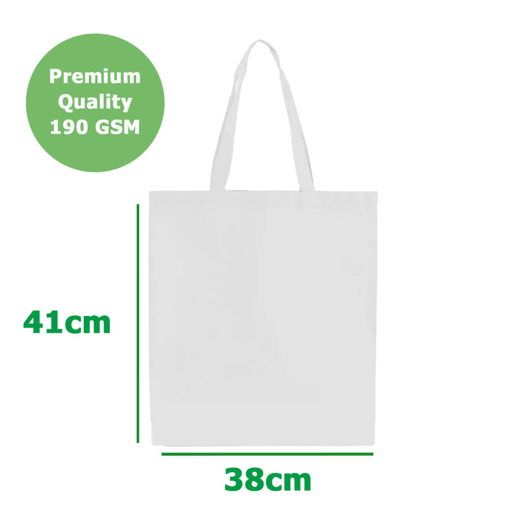 10oz Premium White Calico Tote Bags - 38 x 41 cm image 1
