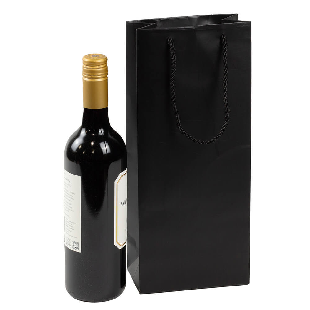 Black Wine Gift Bags With Rope Handles image 1