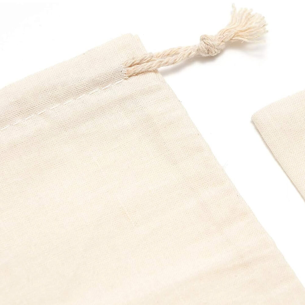 Custom Printed Mini Calico Drawstring Bags - 8 x 11 cm - 5oz - Natural Cotton image 4