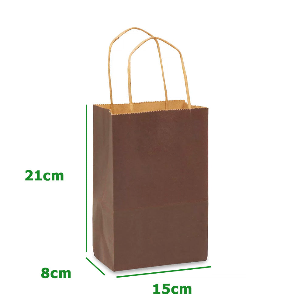 15 x 8 x 21 cm Chocolate Paper Gift Bags With Twisted Handles image 1
