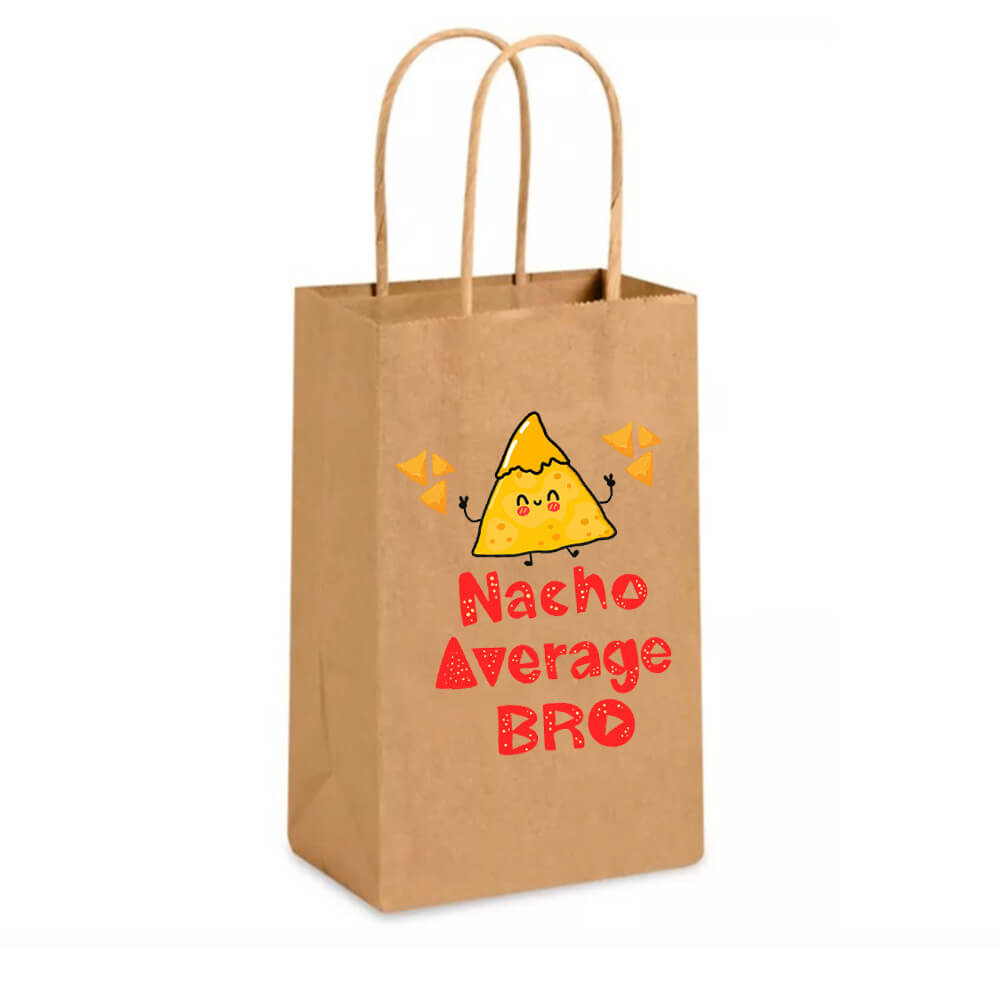Custom Print 14 x 8 x 20 cm Small Brown Paper Bags With Twisted Handle ...