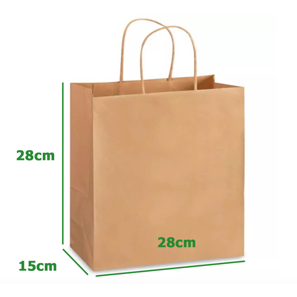 Custom Print 28 x 15 x 28 cm Small Takeaway Paper Bags With Twisted Handles - Bite image 4