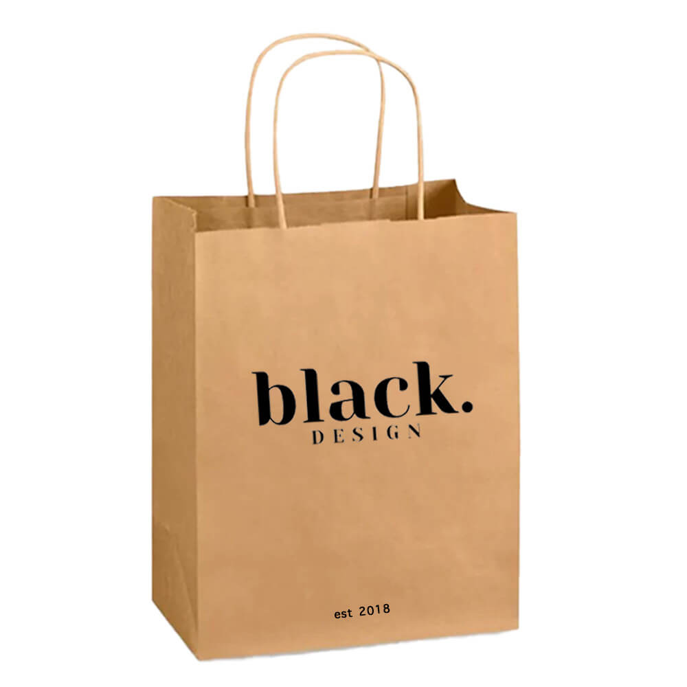 Custom Print 20 x 10 x 26 cm Brown Paper Bags With Twisted Handles - Spring image 1