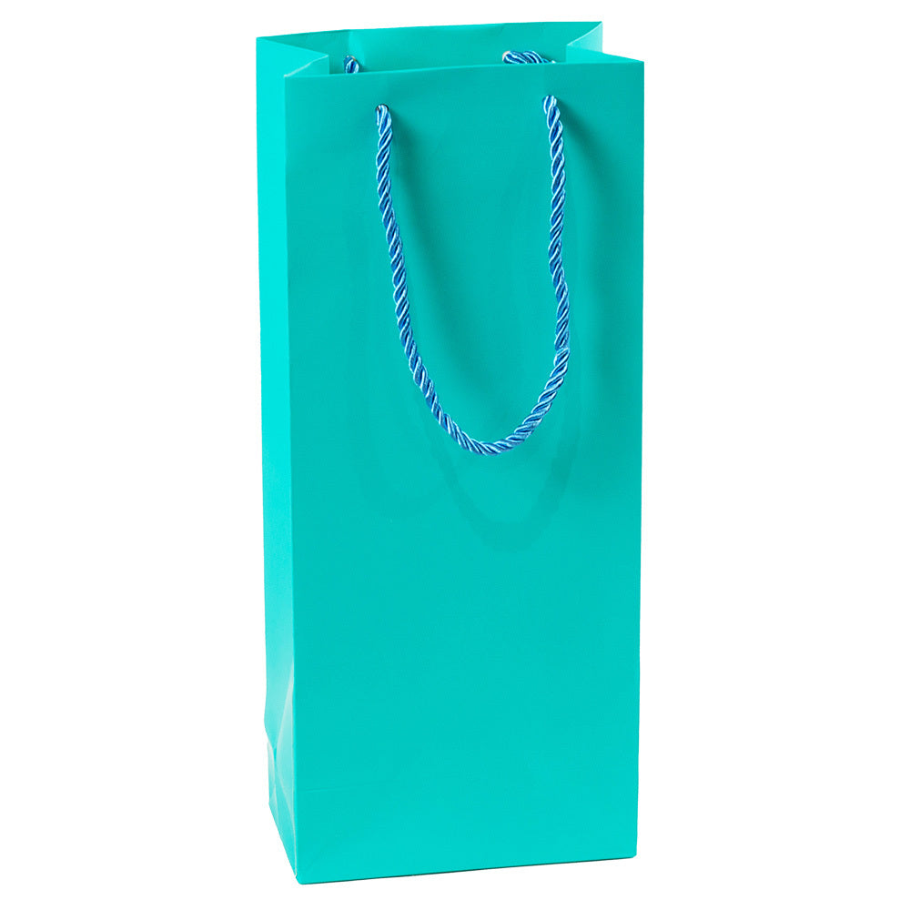 Blue Wine Gift Bags With Rope Handles image 0