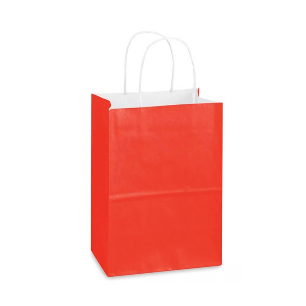 15 x 8 x 21 cm Deluxe Red Paper Bags With Twisted Handles image 0