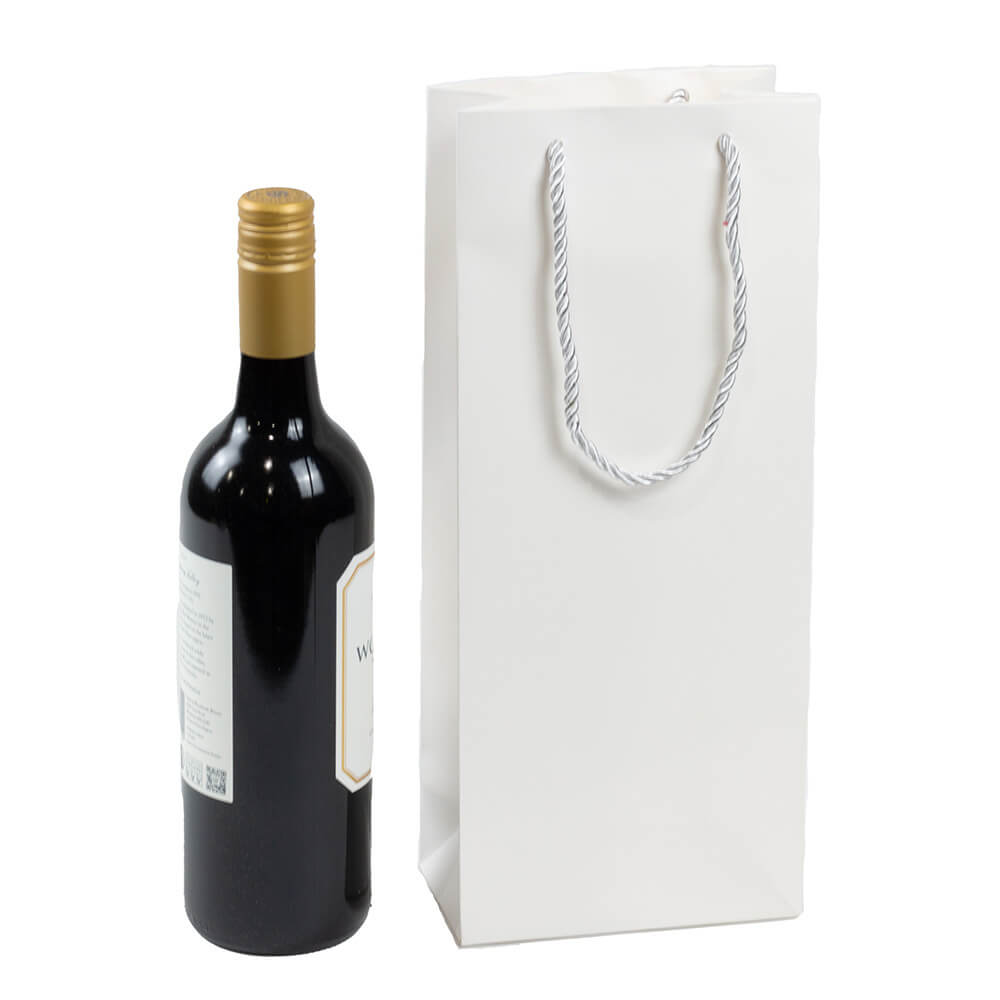 White Wine Gift Bags With Rope Handles image 1