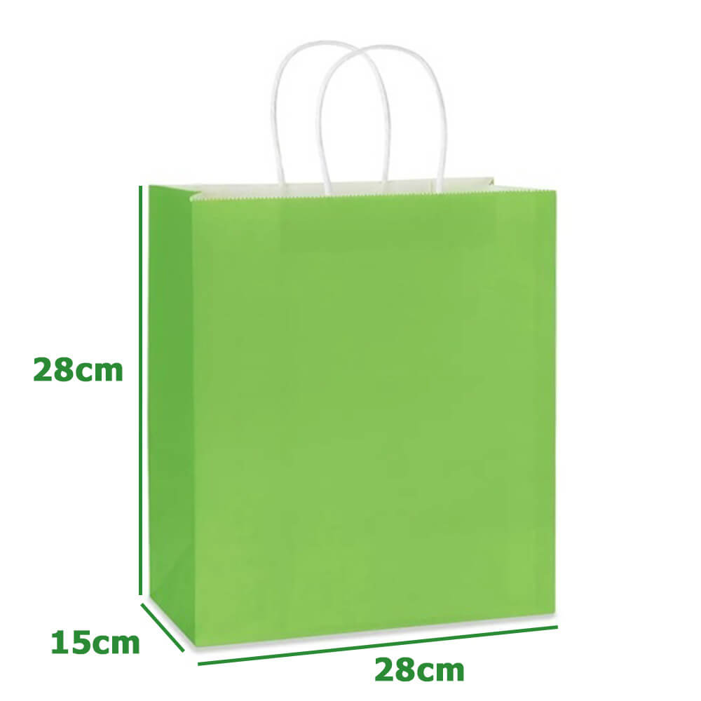 28 x 15 x 28 cm Deluxe Large Green Paper Bag With Twisted Handles image 1
