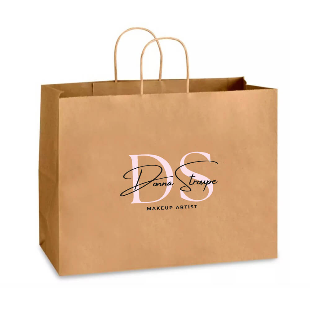 Custom Print 41 x 15 x 31 cm Brown Paper Shopping Bags With Twisted Handles - Chi Chi image 3