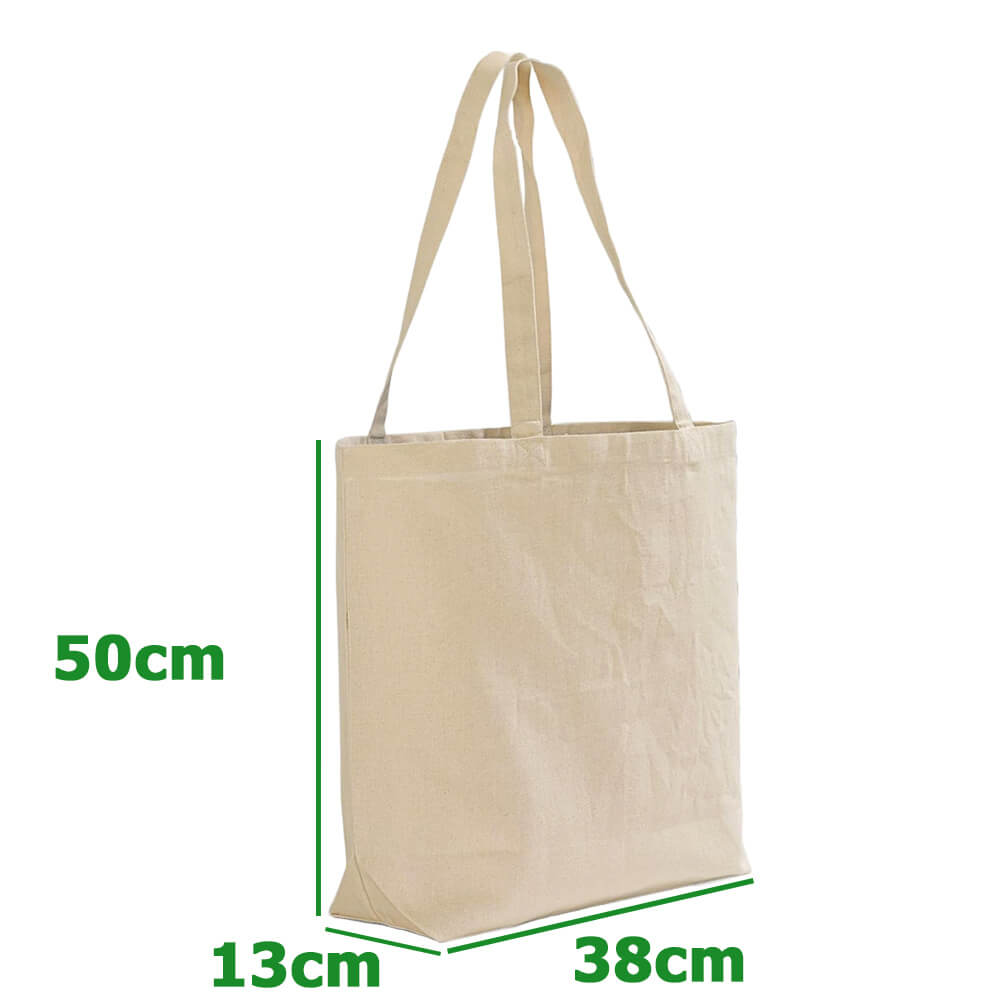 Custom Printed Premium Calico Tote Bags With Gusset - 10oz - 38 x 13 x 50 cm - 100% Natural Cotton image 3