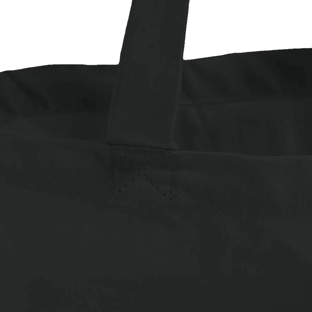 Custom Printed Oversized Black Tote Bags With Bottom Gusset - 68 x 20 x 37 cm - 100% Natural Cotton