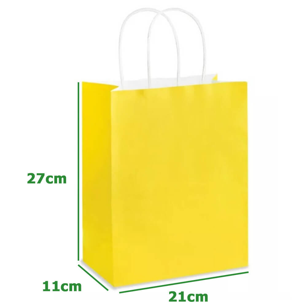 21 x 11 x 27 cm Deluxe Yellow Paper Bag With Twisted Handles image 1