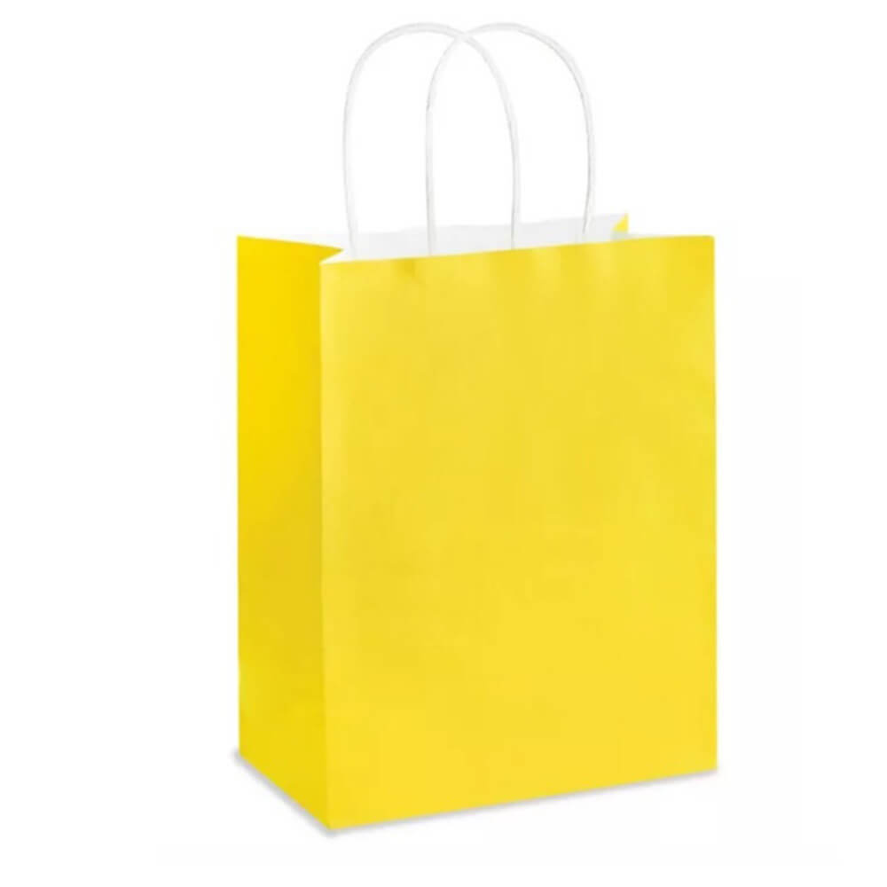 21 x 11 x 27 cm Deluxe Yellow Paper Bag With Twisted Handles image 0