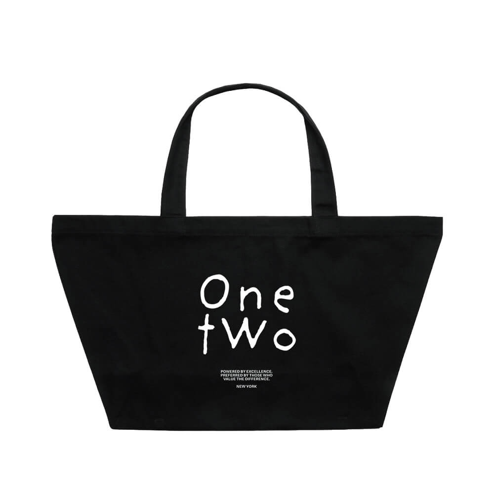Custom Printed Oversized Black Tote Bags With Bottom Gusset - 68 x 20 x 37 cm - 100% Natural Cotton