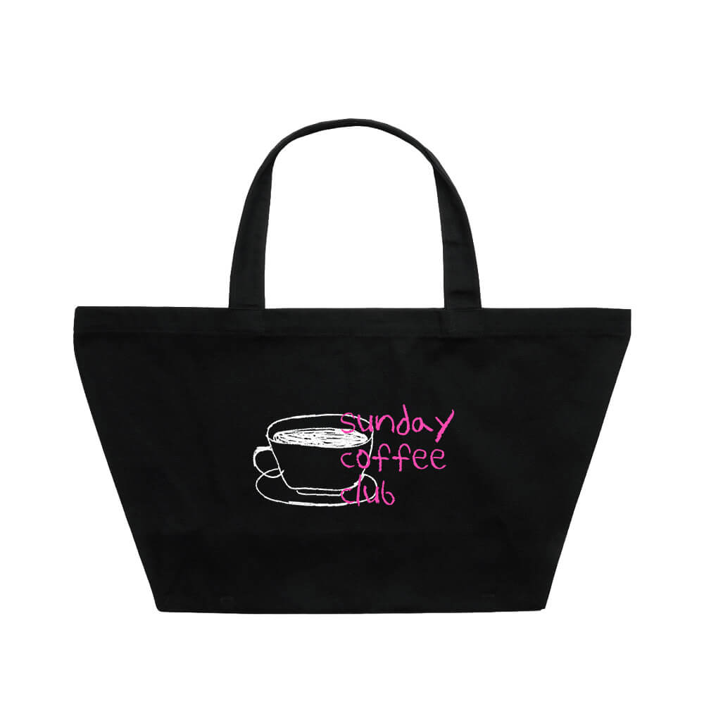 Custom Printed Oversized Black Tote Bags With Bottom Gusset - 68 x 20 x 37 cm - 100% Natural Cotton