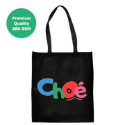 Custom Printed Premium Black Calico Tote Bags - 10oz - 38 x 41 cm