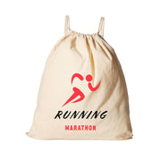 Custom Printed Cotton Canvas Drawstring Backpack Bags - 38 x 48 cm - 100% Cotton