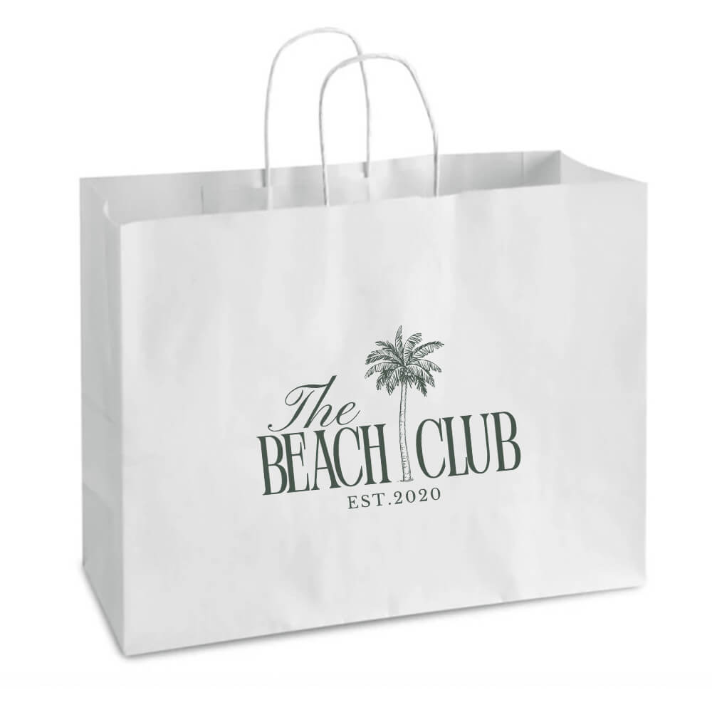 Custom Print 41 x 15 x 31 cm White Paper Shopping Bags With Twisted Handles - Chi Chi