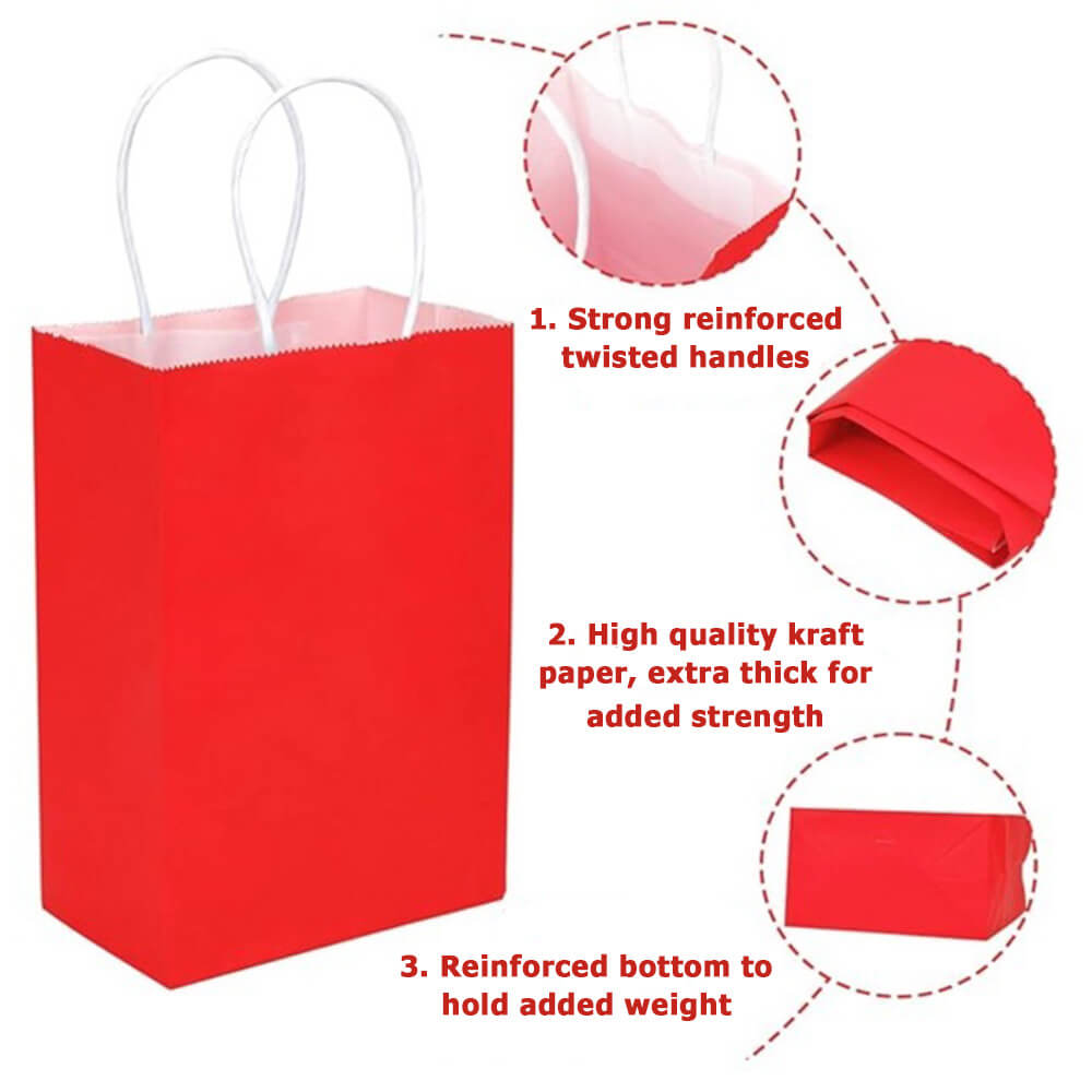 28 x 15 x 28 cm Deluxe Large Red Paper Bag With Twisted Handles image 2