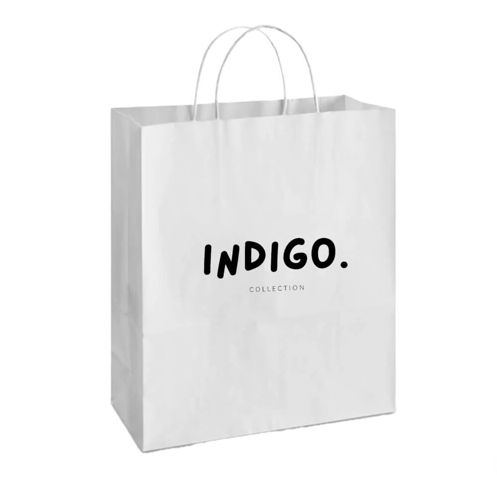 Custom Print 33 x 15 x 40 cm White Paper Shopping Bags With Twisted Handles - Rover image 1