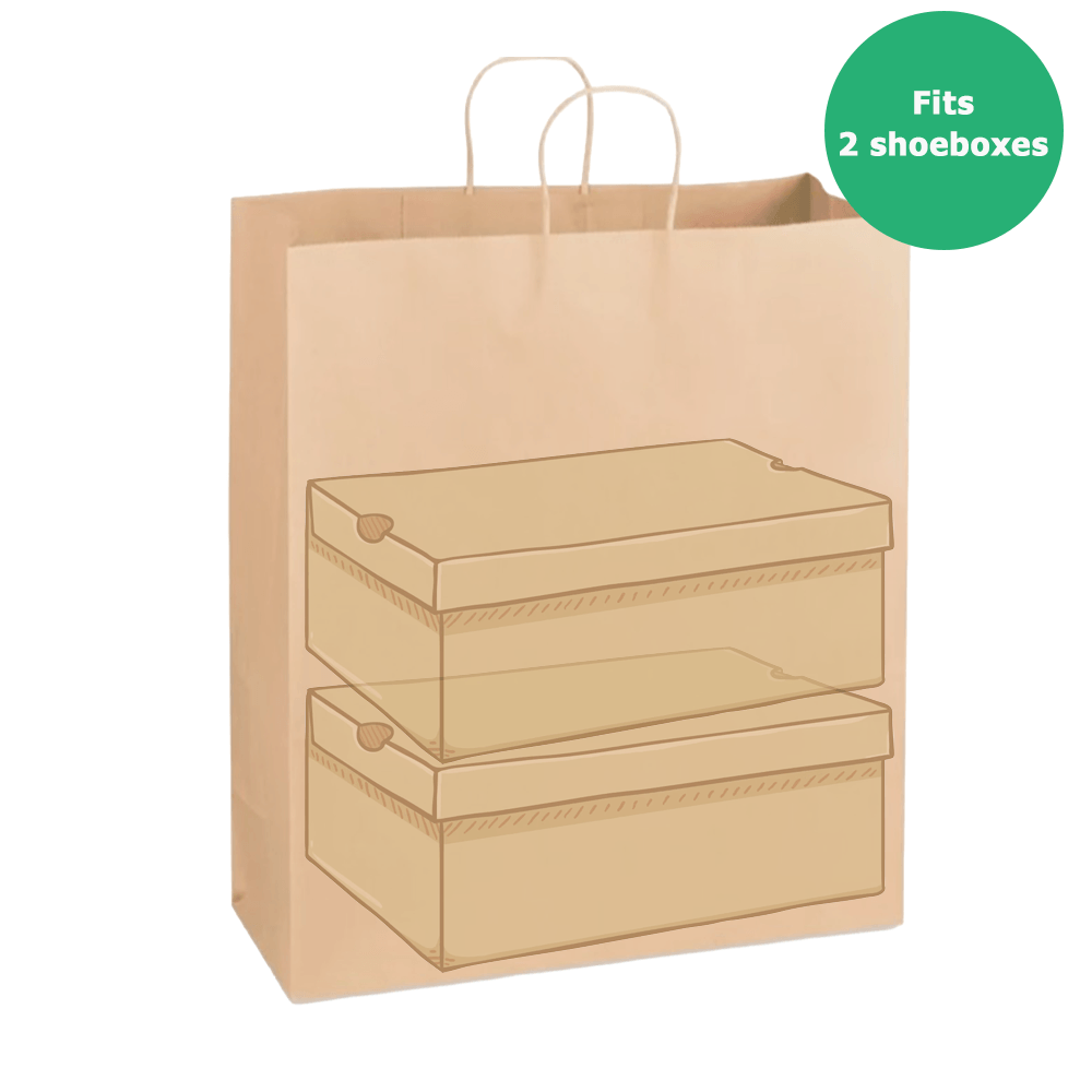 43 x 17 x 54cm Extra Large Kraft Paper Shopping Bags With Twisted Handles - Nova - 100 Pack