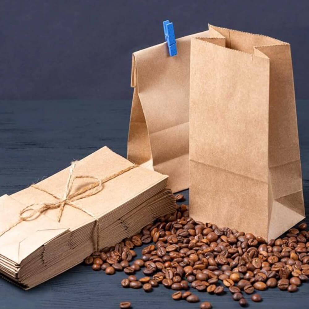 16 x 8.5 x 29.5 cm Brown Paper Lunch Bags  - Medium - 500 Pack image 4