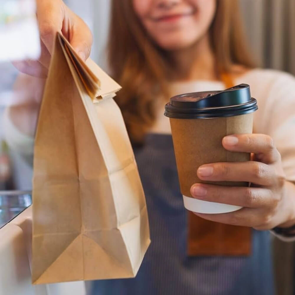 9 x 5 x 21 cm Brown Paper Lunch Bags  - Extra Small - 500 Pack image 3