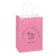 Custom Print Pink Paper Bags With Twisted Handles image 0