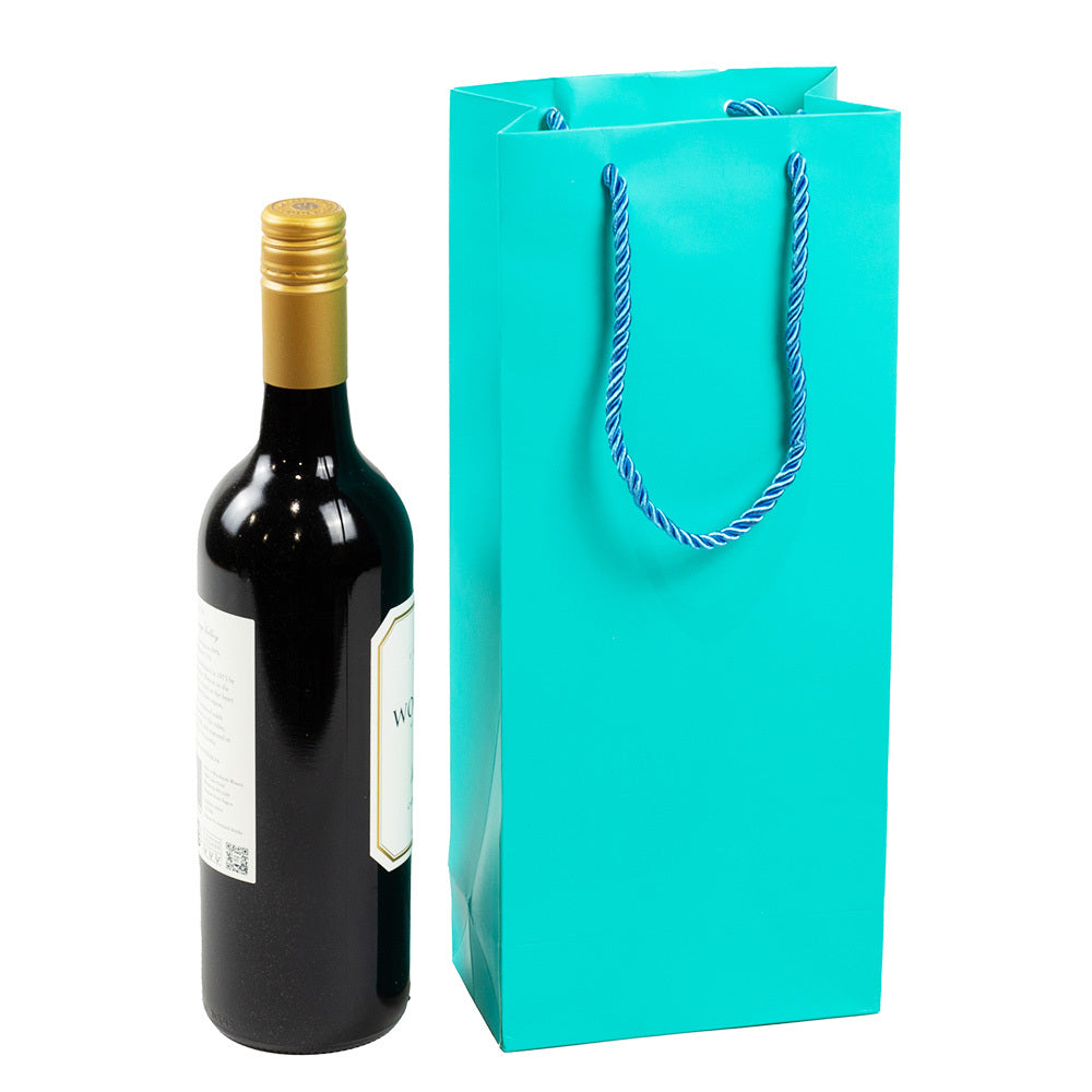 Blue Wine Gift Bags With Rope Handles image 1