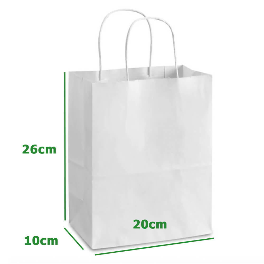 Custom Print 20 x 10 x 26 cm White Paper Bags With Twisted Handles - Spring image 4
