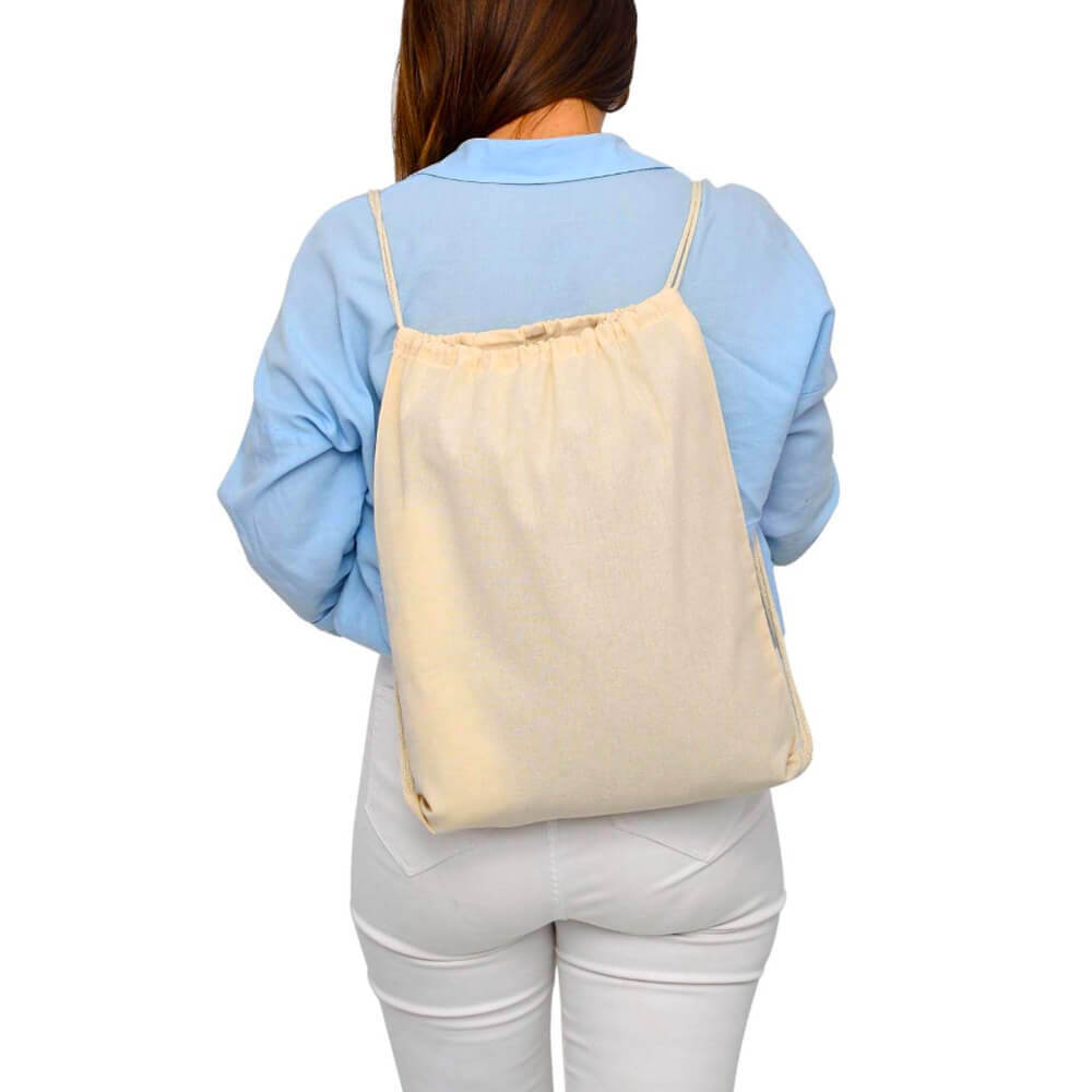 Cotton Canvas Drawstring Backpack Bags - 38 x 48 cm - 100% Cotton