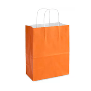 21 x 11 x 27 cm Orange Kraft Paper Bag With Twisted Handles
