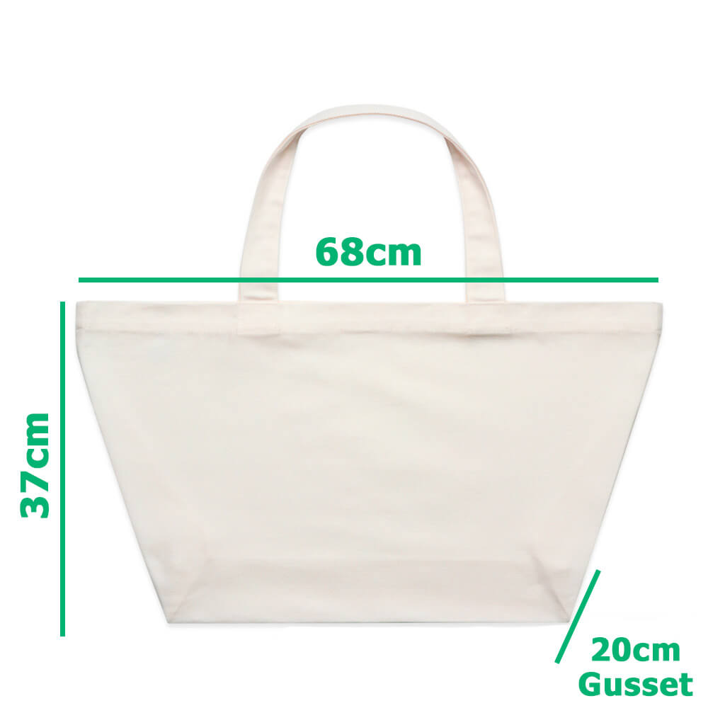 Oversized Calico Tote Bags With Bottom Gusset - 68 x 20 x 37 cm - 100% Natural Cotton