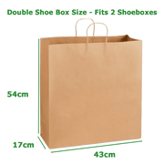 43 x 17 x 54cm Kraft Paper Shopping Bags With Twisted Handles - Nova - 100 Pack