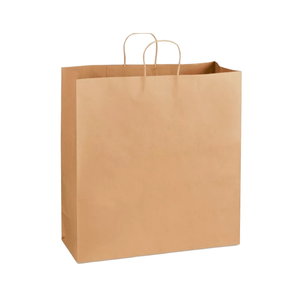43 x 17 x 54cm Kraft Paper Shopping Bags With Twisted Handles - Nova - 100 Pack