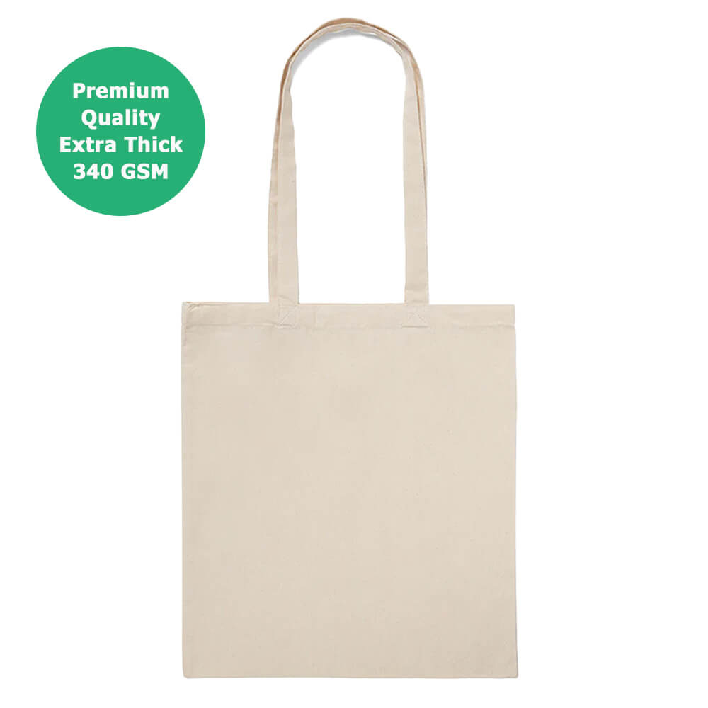 10oz Premium Large Calico Tote Bags - 38 x 41 cm - Natural Cotton