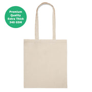 10oz Premium Large Calico Tote Bags - 38 x 41 cm - Natural Cotton