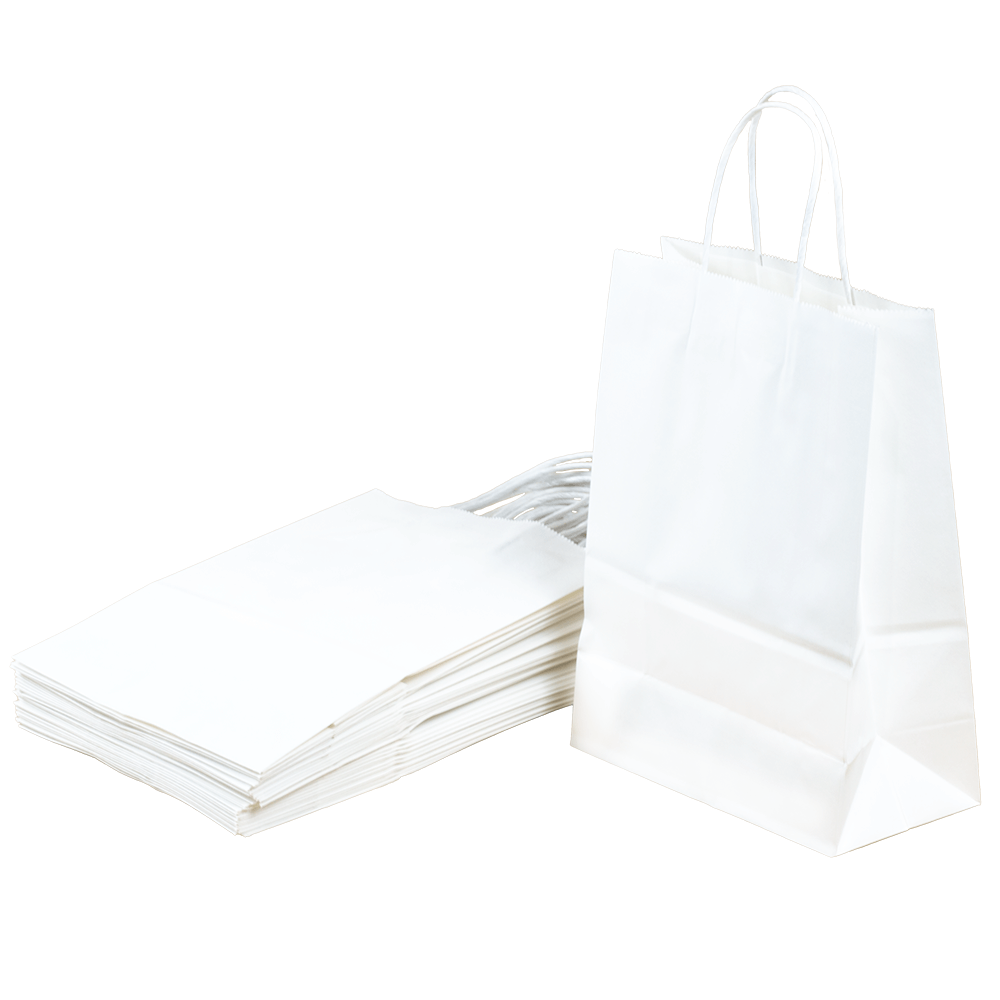 20 x 10 x 26 cm White Paper Bags Bulk Buy - Paper Boss