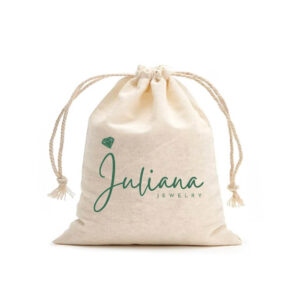 Custom Printed Mini Calico Drawstring Bags - 8 x 11 cm - 5oz - Natural Cotton