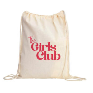 Custom Printed Large Calico Drawstring Bags - 35 x 45 cm - 5oz - Natural Cotton