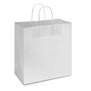 33 x 18 x 33 cm Medium White Takeaway Paper Bags With Twisted Handles - Star - 100 Pack